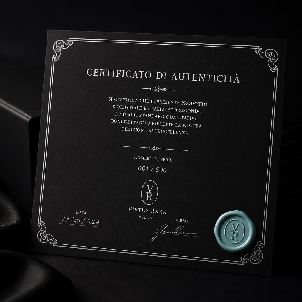 Certificato di autenticità numerato CARTEL PARFUM su sfondo nero